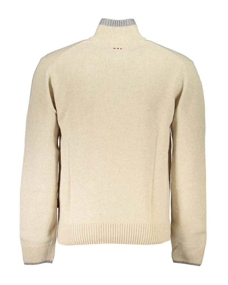 Napapijri Half-Zip Knit Sweater — Beige Beige