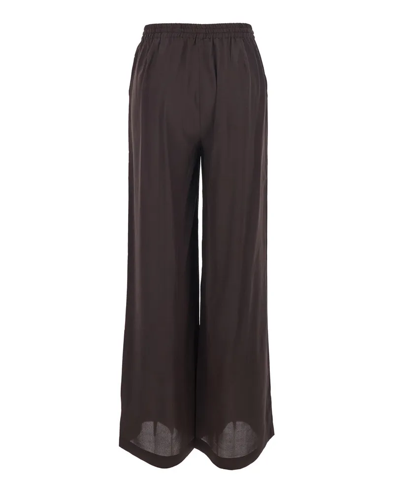 P.A.R.O.S.H. Women's Trousers, Silk Drawstring, Brown Brown