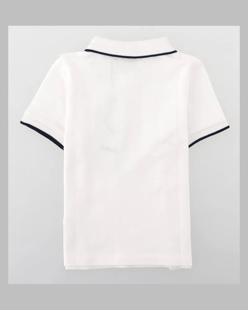 HUGO BOSS Striped Trim Polo — White White