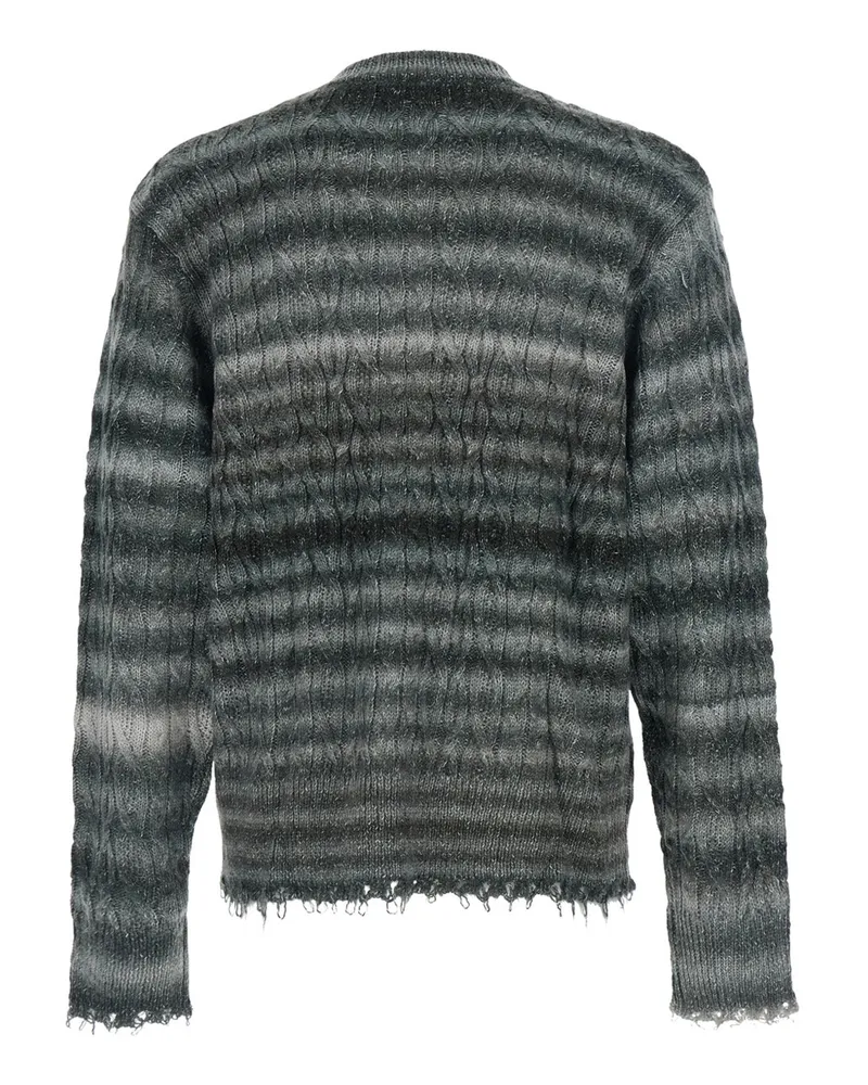 Won Hundred Fringe-Trimmed Striped Sweater — Gray Gray