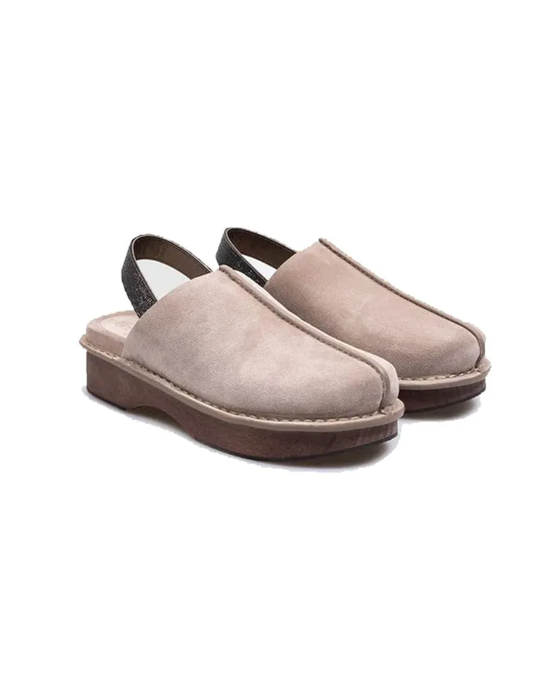 Brunello Cucinelli Women's Brown Leather Mules Brown