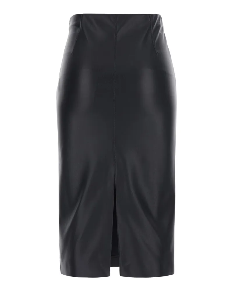 Jucca Women's Midi Skirt Eco Leather Black Black