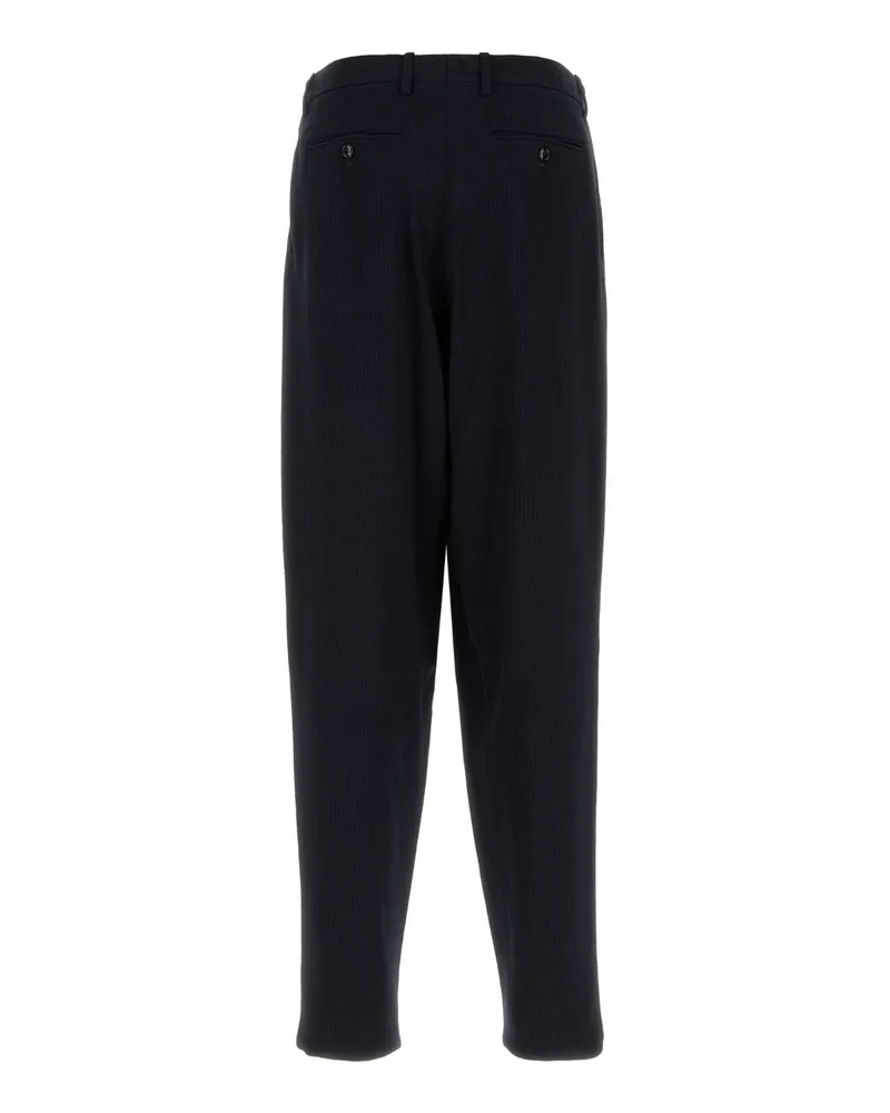 Giorgio Armani Virgin Wool-Viscose Trousers — Navy Navy