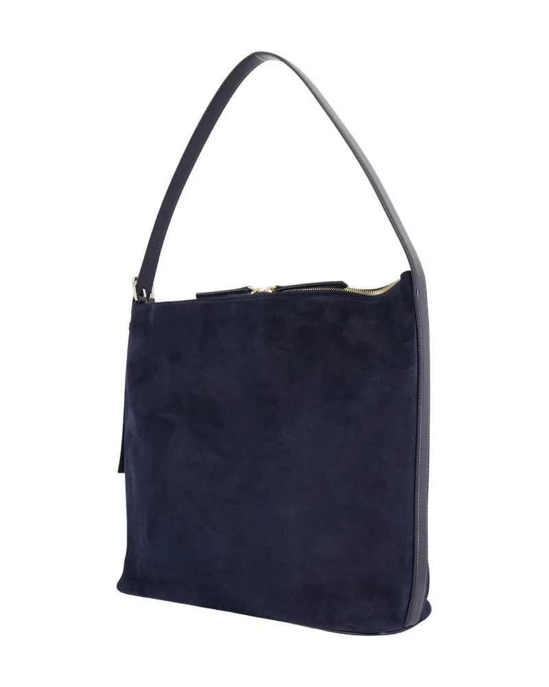 A.P.C. Women's Vera Maxi Shoulder Bag -  Leather Blue Calfskin Shoulder-Hobo-Bags Navy
