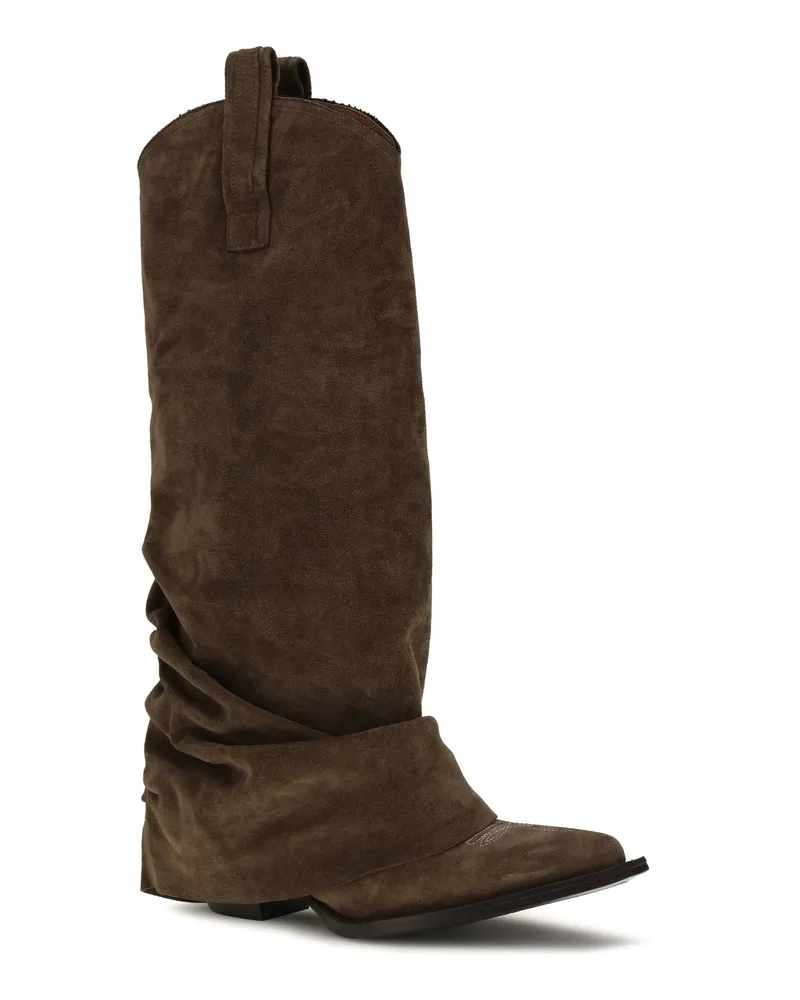 R13 Women's Suede Cowboy Boots Brown Brown