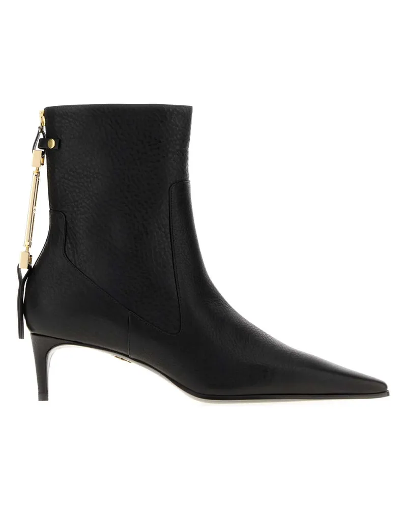 Dsquared2 Women's Black Leather Ankle Boots Stivali 