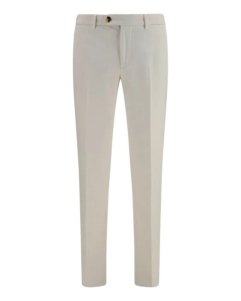 Brunello Cucinelli Men's Pants Dyed Cotton White Trousers White