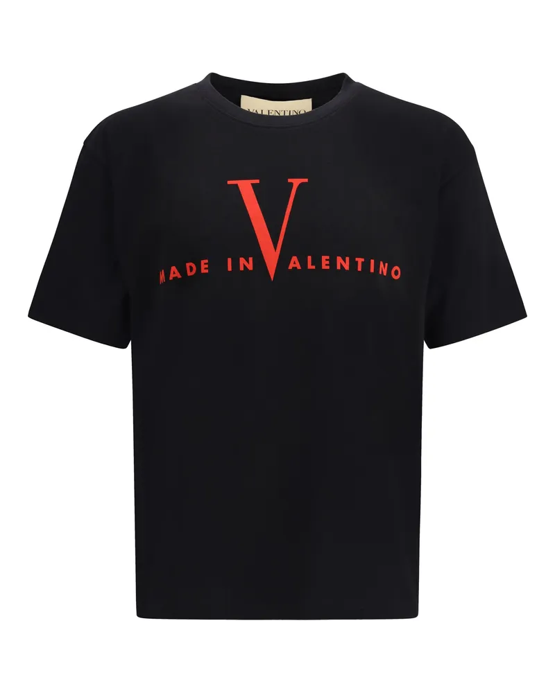 Valentino Garavani Logo-Print Cotton T-Shirt — Black Black
