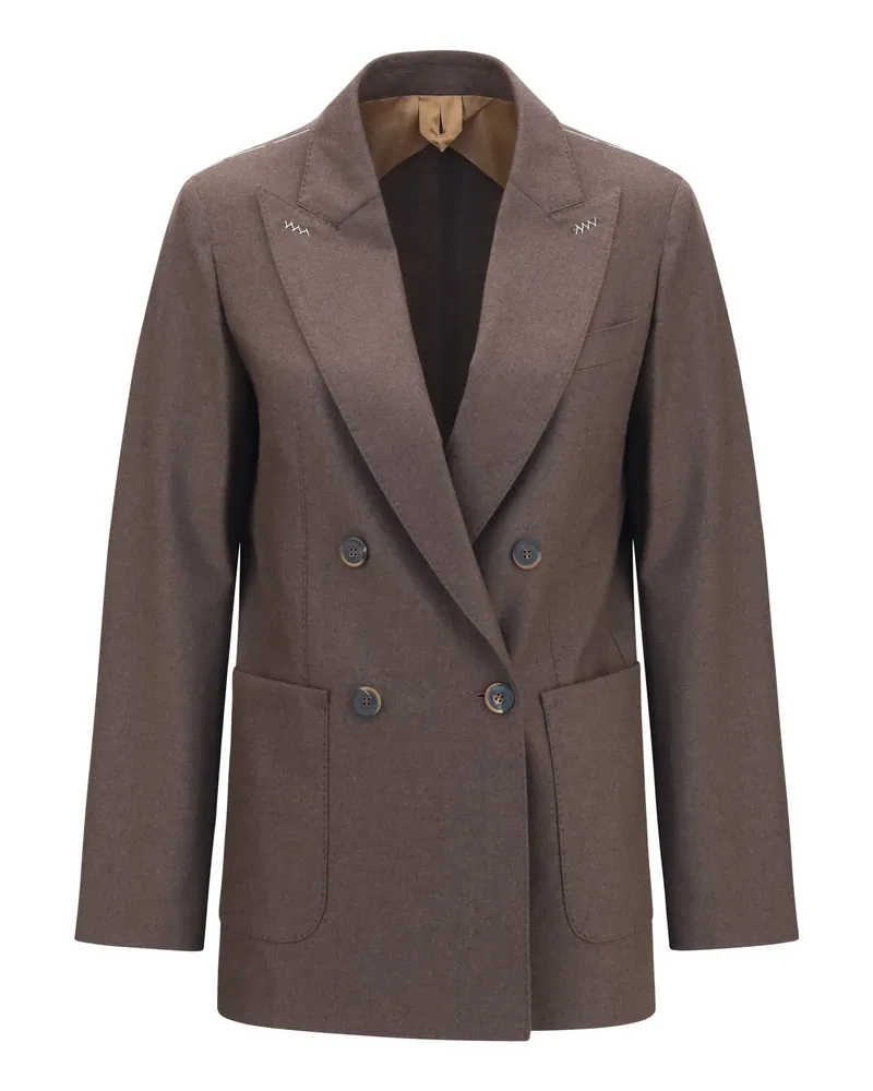Max Mara Women's Blazer Cloruro Brown Cashmere Blend (capra Hircus) Jacket Brown