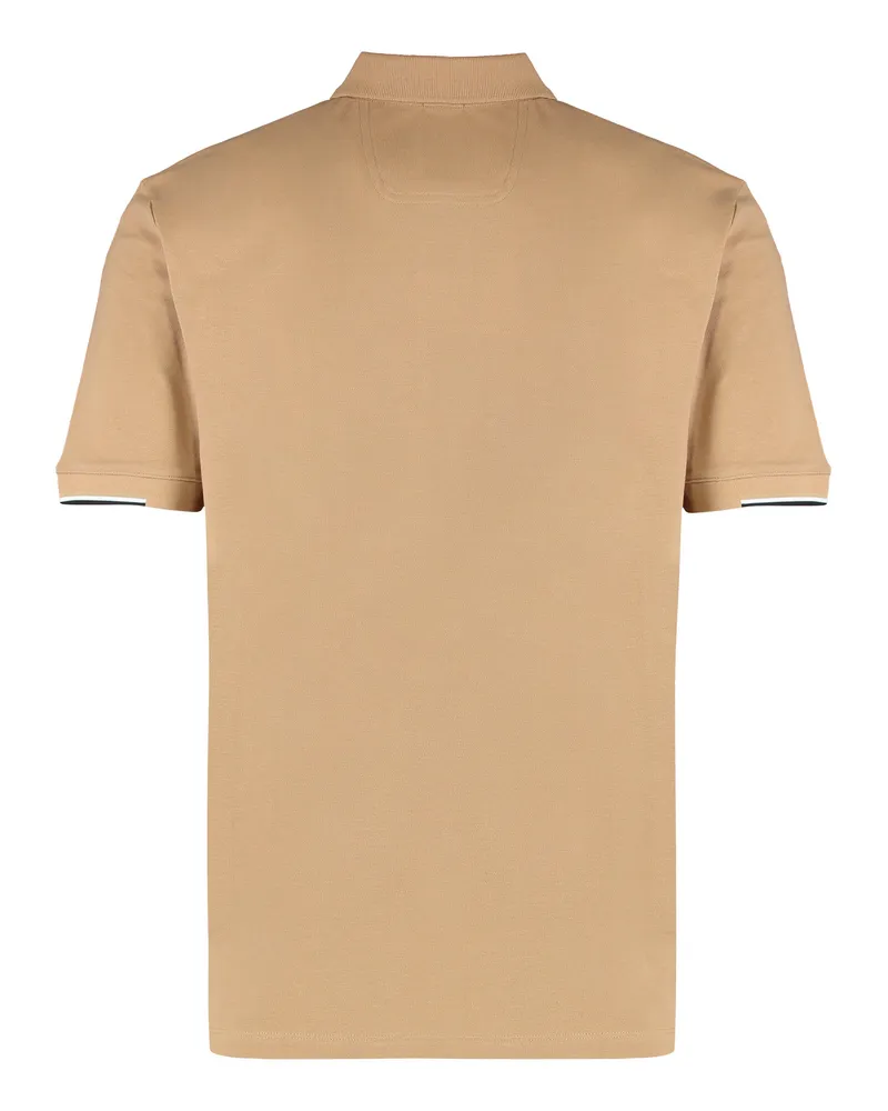 HUGO BOSS Men Beige Cotton Polo With Tennis-Inspired Details Shirts T-shirts And Polos 