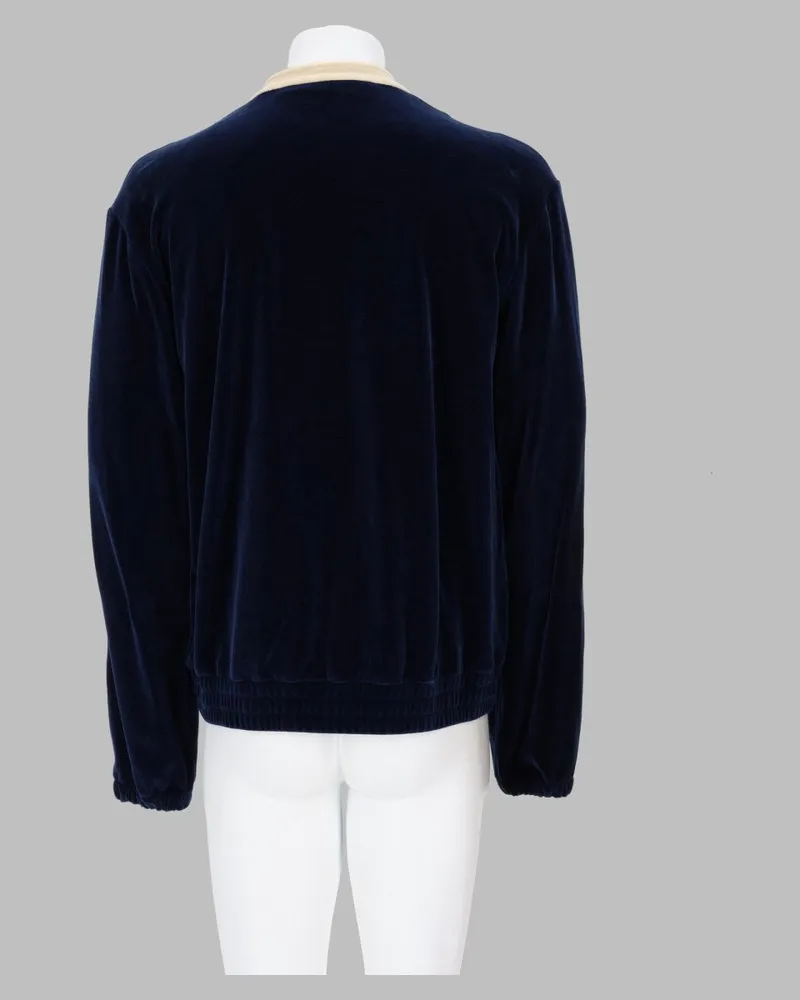 Valentino Garavani Colorblock Zip Sweatshirt — Navy Navy