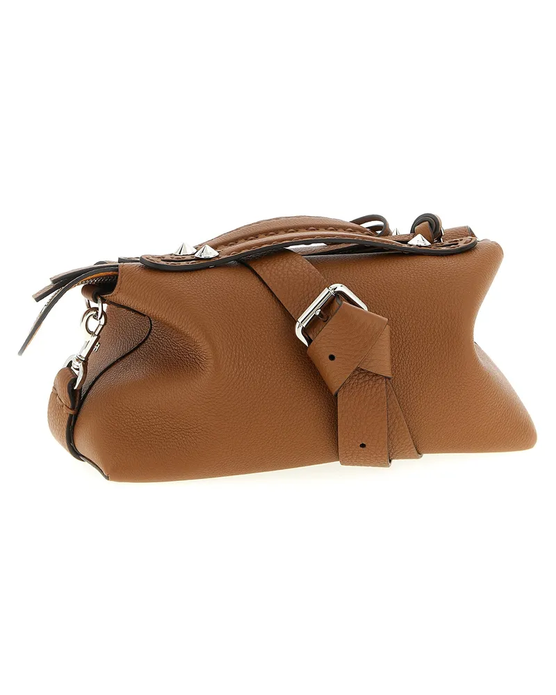 Fendi Women's By The Top Handle Bag Brown Calfskin Leather Brown