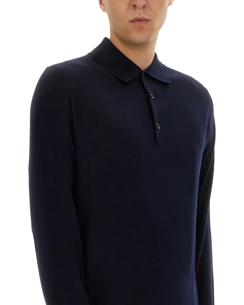 Sunflower Wool Polo Shirt — Blue Blue