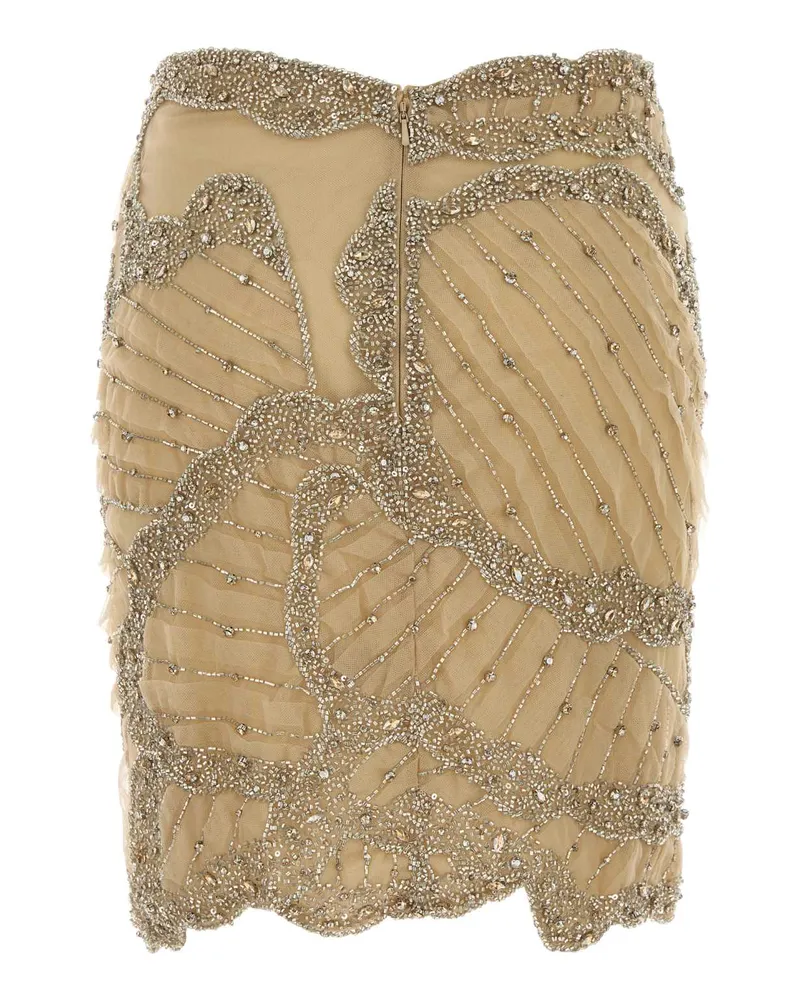 COSTARELLOS Crystal Skirt — Beige Beige