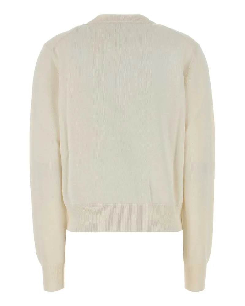 Jil Sander Women's Ivory Stretch Viscose Blend Cardigan Porcelain Maglie White