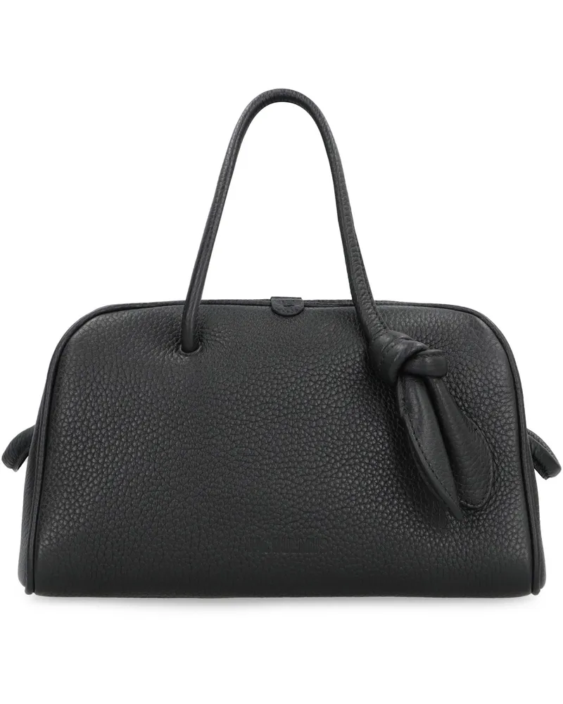 Jacquemus Women's Le Petit Turismo Leather Bag Black Cow Hide Handbags Hand Black