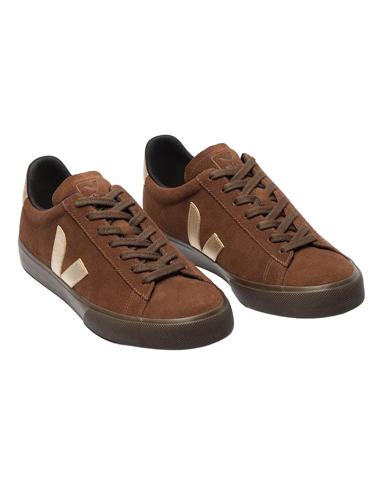 VEJA Women's Sneakers Campo Suede Walnut-Platinum-Eagle Trainers Walnut/platinum/eagle Brown