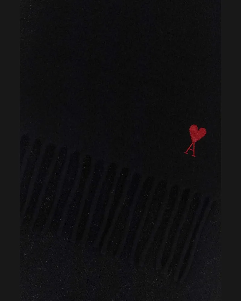 AMI Paris Wool Scarf — Black Black
