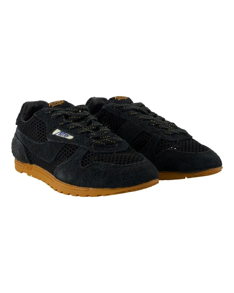 AUTRY Women's Windspin Low Sneakers -  Leather Black Calfskin Shoes Black