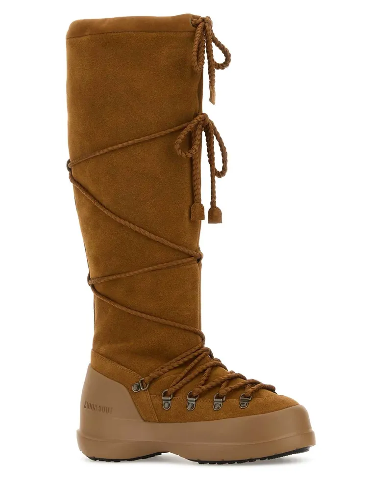 Moon Boot Women's Camel Suede Luna Boots Cognac Stivali Cognac