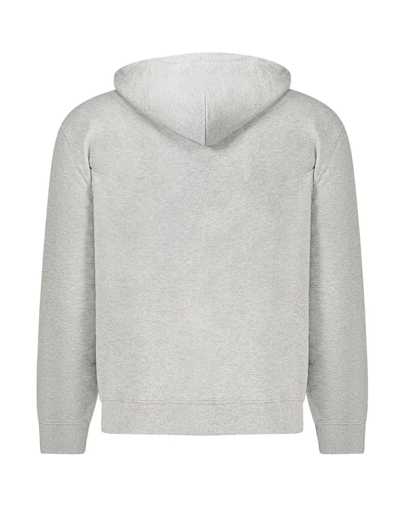Calvin Klein Cotton Logo-Embroidered Hoodie — Gray Gray