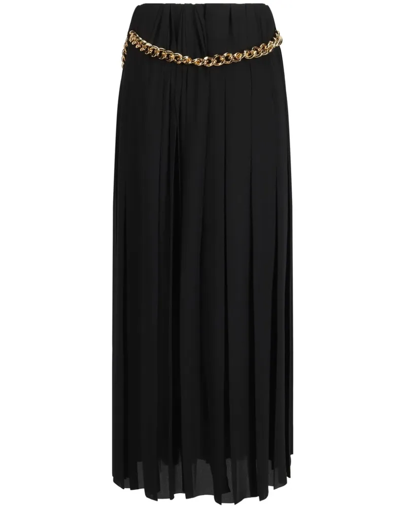 Balenciaga Chain-Detail Pleated Skirt — Black Black