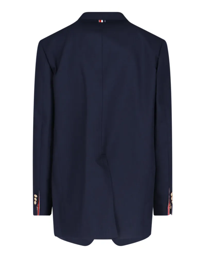 Thom Browne Men's Jackets Blue Self: Virgin Wool Navy