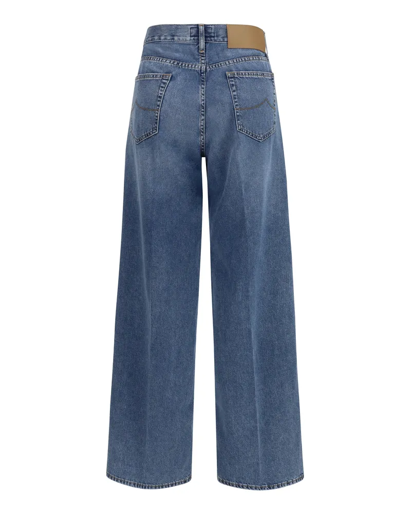 Jacob Cohën Women's Wide 5 Pocket Jeans Mediumblue Cotton Blue