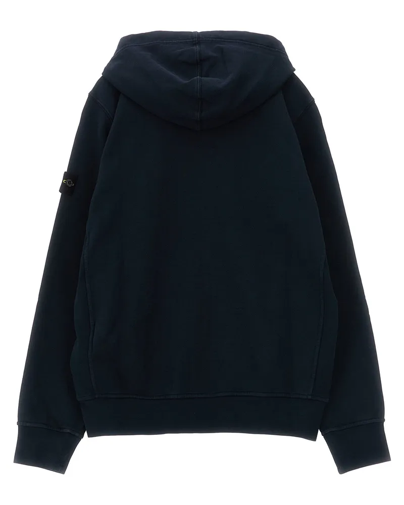 Stone Island Logo-Embroidered Organic Cotton Hoodie — Black Black