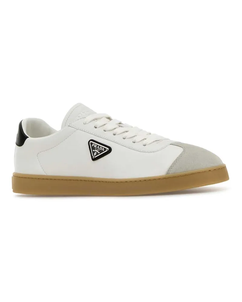 Prada Men's Lane Sneaker White Lambleather Calfleather White