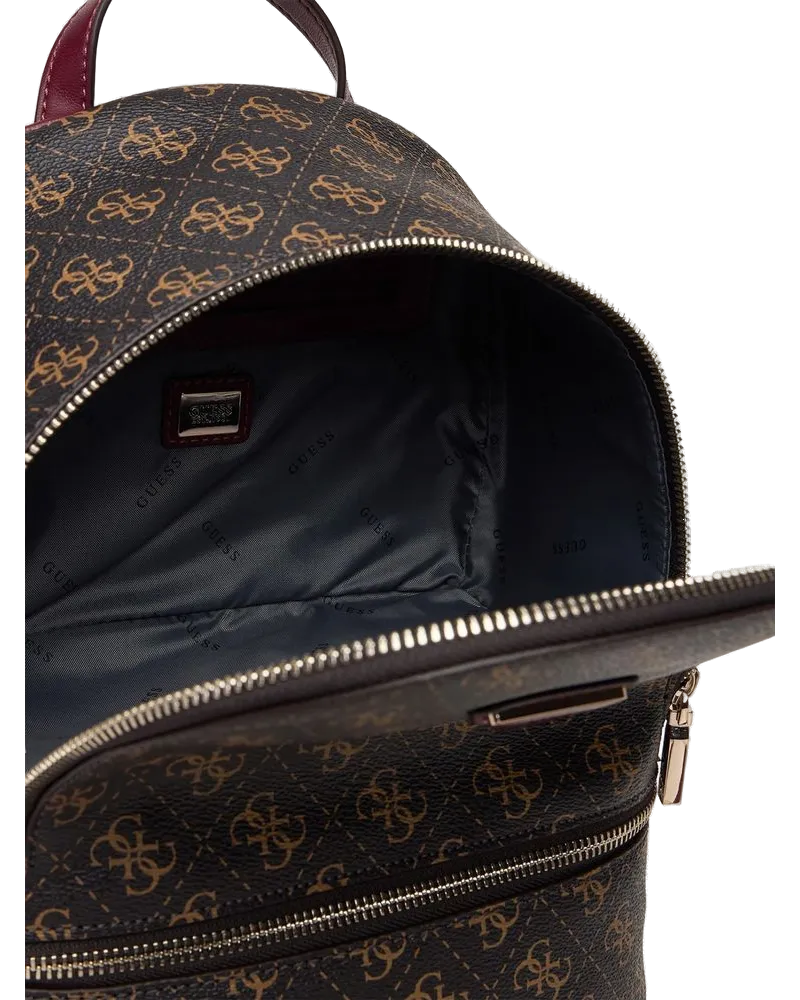 Guess Women's Backpack Brown Logo Polyurethane Bags - Backpacks Brown