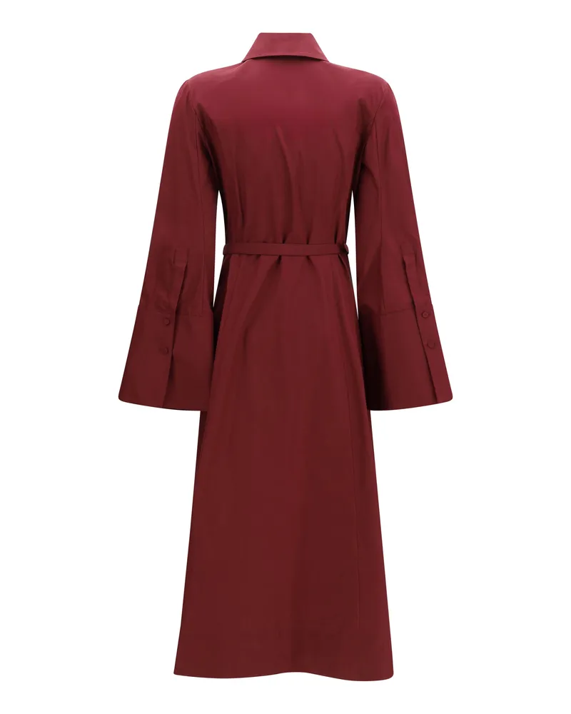 Gabriela Hearst Carmina Maxi Shirtdress — Bordeaux Bordeaux