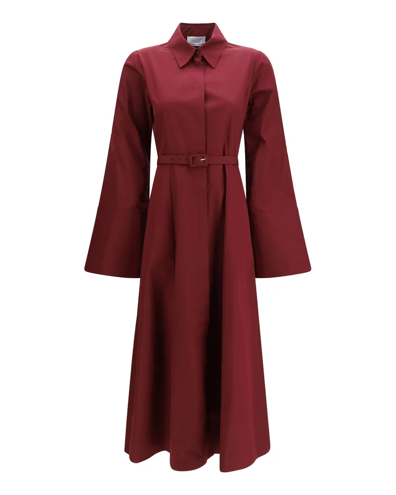 Gabriela Hearst Women's Maxi Shirtdress Carmina Bordeaux Cotton Dress Bordeaux