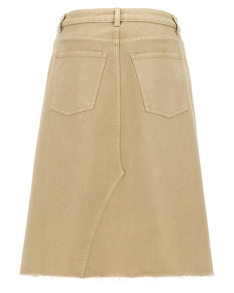 Tory Burch Deconstructed Midi Skirt — Beige Beige