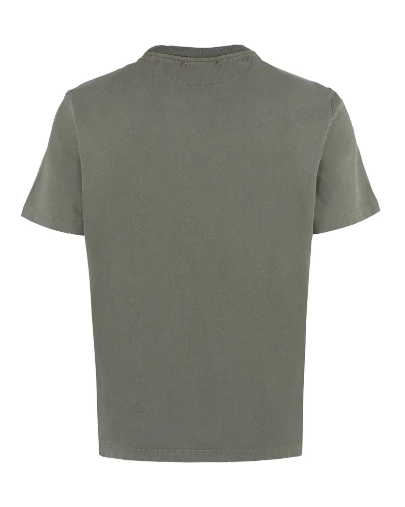 Golden Goose Men's Logo Cotton T-Shirt Green T-Shirts And Polos Green