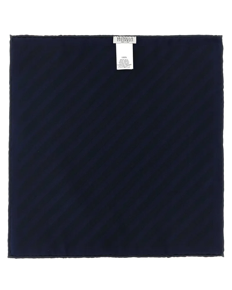 Brunello Cucinelli Regimental Striped Silk Pocket Square 
