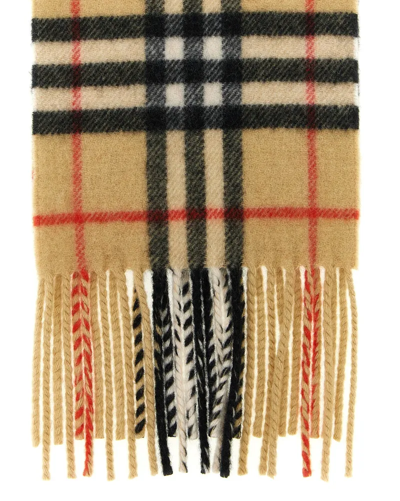 Burberry Cashmere Check Scarf — Camel Camel