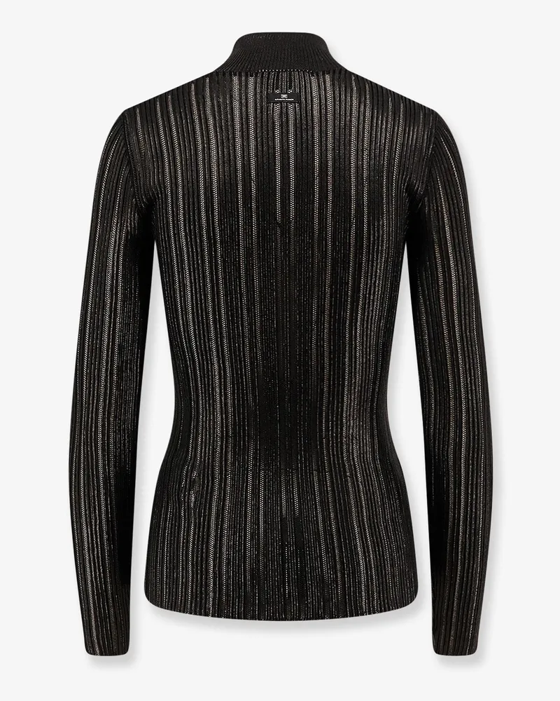 Elisabetta Franchi Women's Turtleneck Sweater Black Metallic Recycled Polyester Black