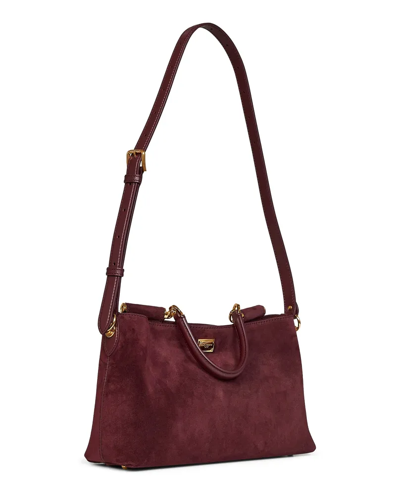 Dolce & Gabbana Women's Handbag Vittoria Burgundy Calf Leather Handbags Hand Bags Burgundy