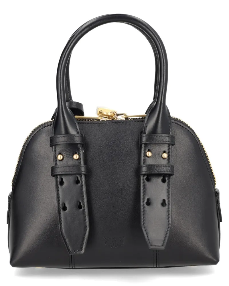 Pinko Women's Bowling Mini Escape Bag Black Leather Shoulder Black