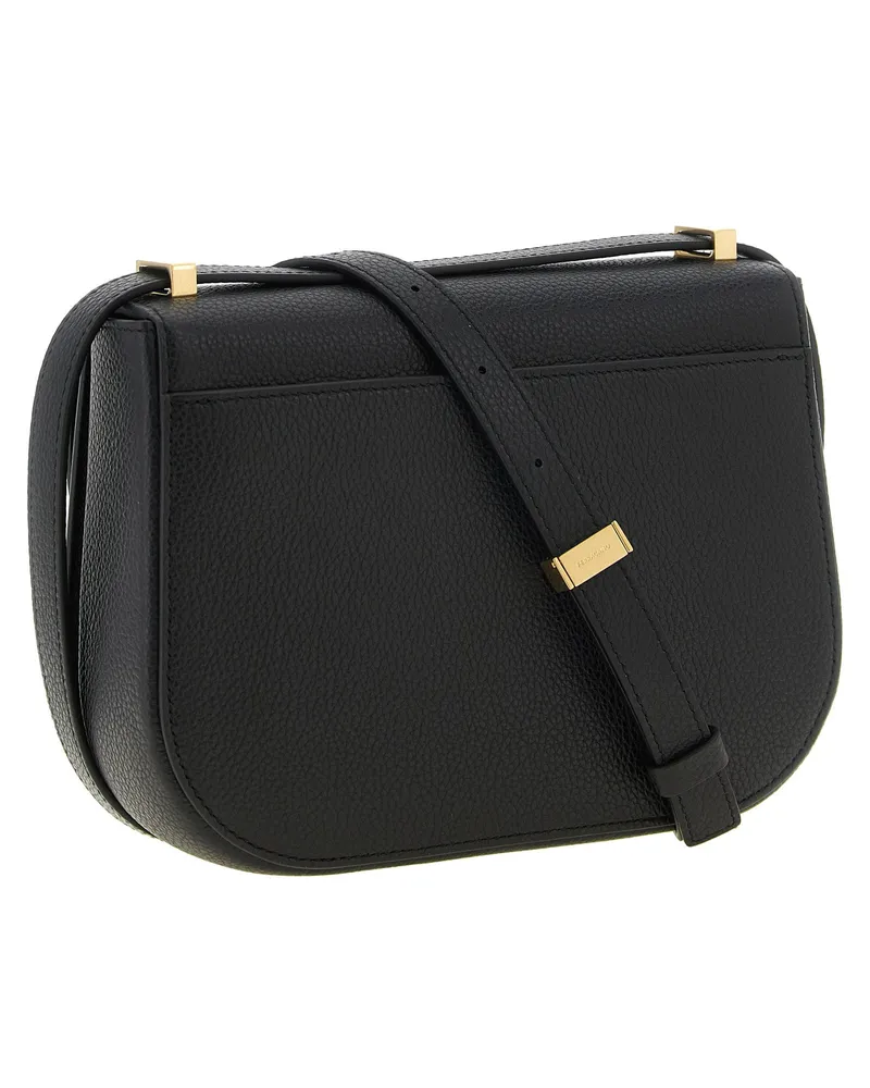 Ferragamo Calfskin Leather Shoulder Bag — Black Black