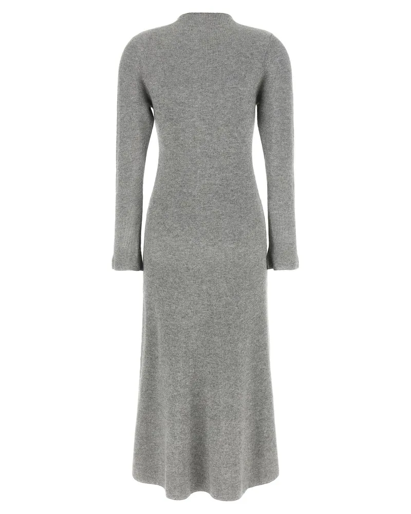 Fabiana Filippi Ribbed-Sleeve Knit Dress — Gray Gray