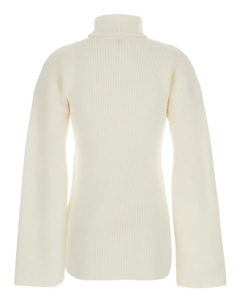 Totême Women's White High Neck Wool Jumper Tops Top White