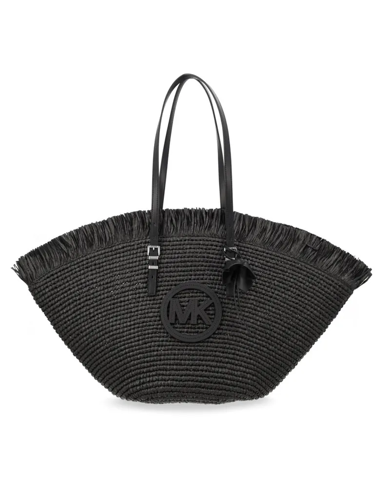 Michael Kors Women's Tote Bag Lg Fan Black Polypropylene Shoulder Black