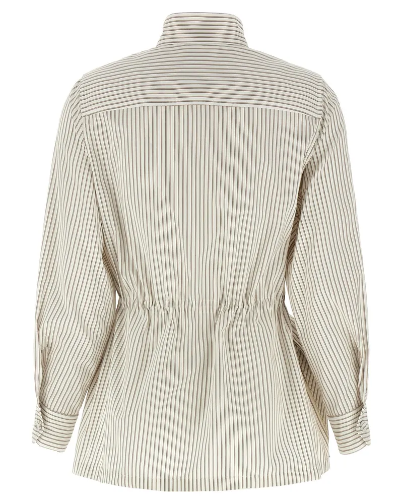 Fendi Women's White Cotton Shell Jacket Clothing White