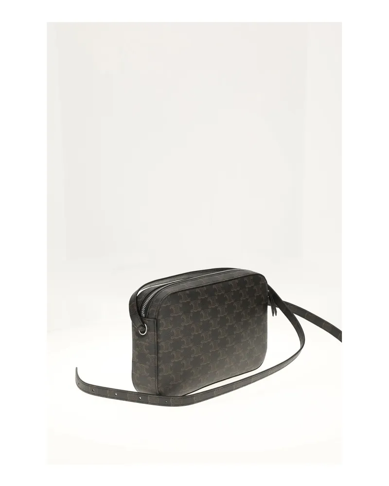 Celine Men's Messenger Bag With Charm Black-Tan Pvc Shoulder Black/tan Black