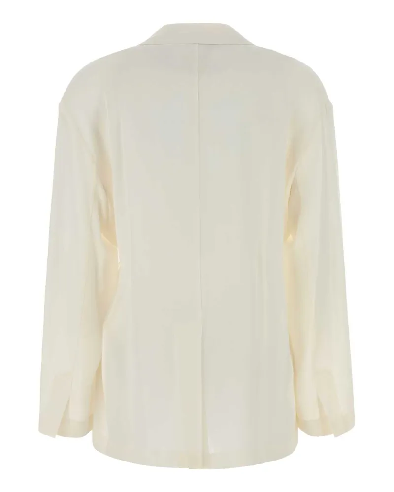 Brunello Cucinelli Women's White Silk Blazer C600 Exterior: Giacche E Gilet Jacket White