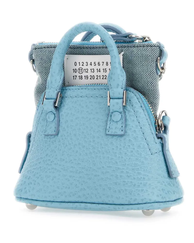 Maison Margiela Women's Light Blue Leather And Fabric 5ac Classique Baby Handbag Aqua Borse A Mano Blue