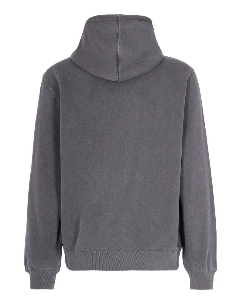 Carhartt WIP Men Hooded Sweatshirt Torion Black Black, Grind Washed Cotton (430 G-M²) Sweatshirts G/m²) Sweater Gray