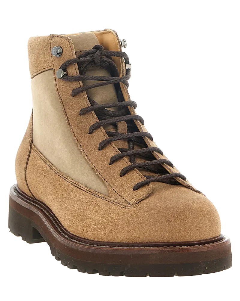 Brunello Cucinelli Urban Outdoor Ankle Boot — Beige Beige